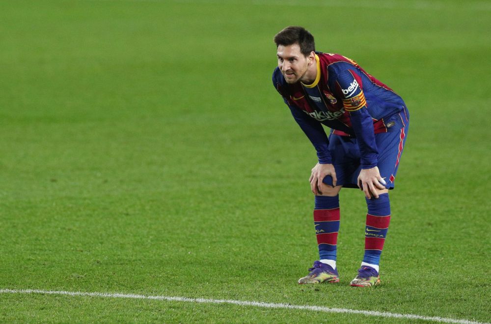 Lionel Messi reacts during the match against Valencia at Camp Nou December 19, 2020. u00e2u20acu201d Reuters pic