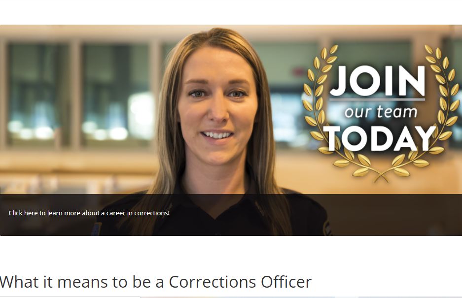 Screengrab of the Internet portal of the Minnesota Department of Corrections at mn.gov.