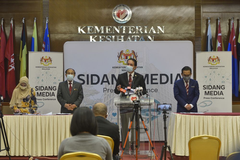 Health director-general Tan Sri Dr Noor Hisham Abdullah speaks during a press conference in Putrajaya on December 9, 2020. u00e2u20acu201d Picture by Miera Zulyana