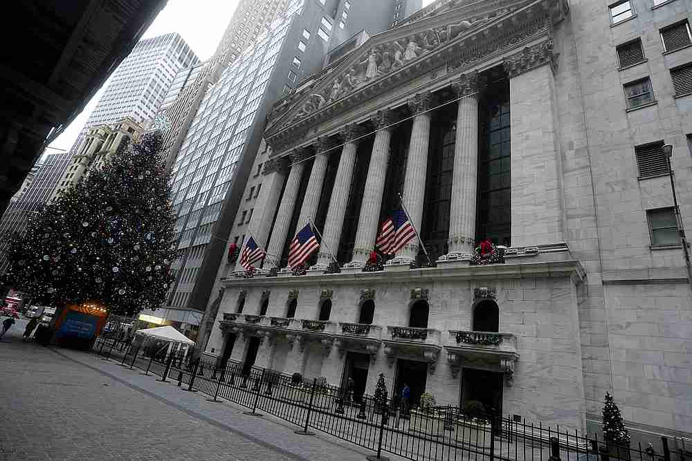 A Christmas tree is pictured outside the New York Stock Exchange in New York December 16, 2020. u00e2u20acu201d Reuters pic