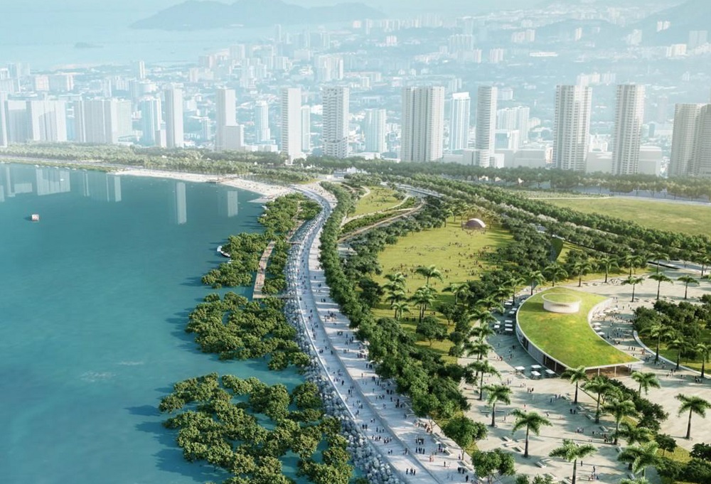An artist’s impression of the overall development for the 131 acres of Gurney Drive foreshore reclaimed land. ― Picture courtesy of Penang Chief Minister’s Office