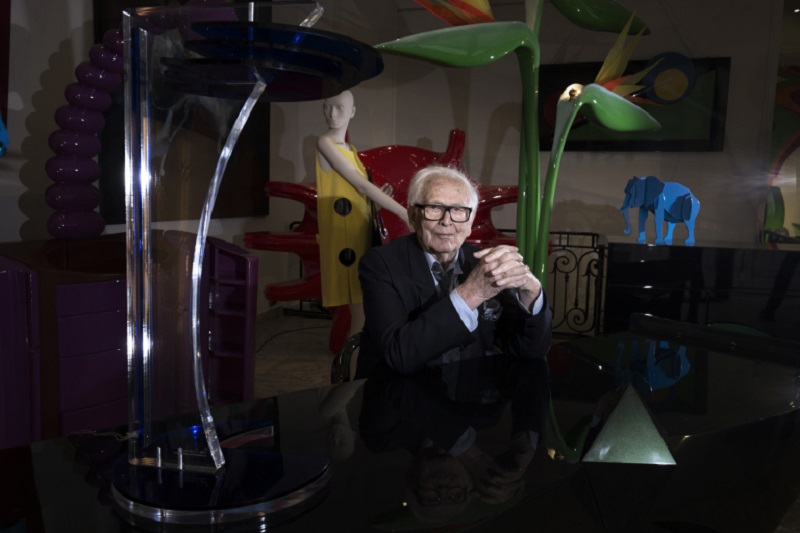 French fashion designer Pierre Cardin posing at a Pierre Cardin store in Paris in April 2016. u00e2u20acu2022 AFP pic