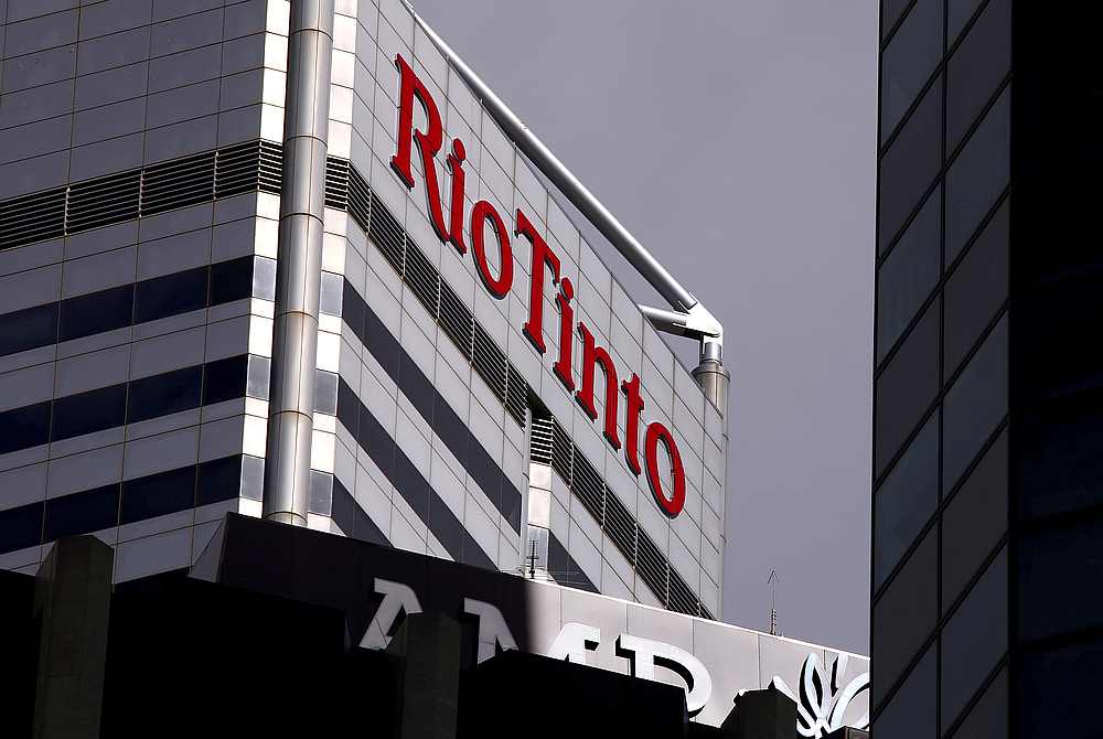 A sign adorns the building where mining company Rio Tinto has their office in Perth, Western Australia November 19, 2015. u00e2u20acu201d Reuters pic