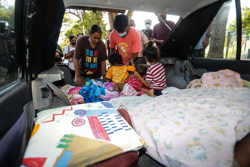 Security guard S. Ganesh, his wife, Parameswari, and their three young children were left without a roof over their heads after a fire razed their home eight months ago.