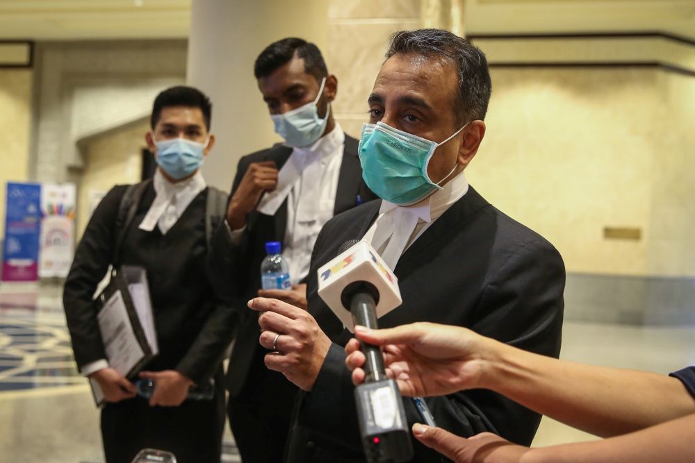 Lawyer Datuk Malik Imtiaz Sarwar speaks to reporters at the Federal Court in Putrajaya December 14, 2020. u00e2u20acu201d Picture by Yusof Mat Isann
