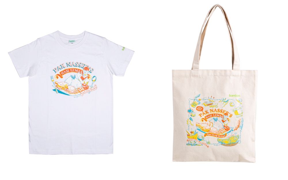 From t-shirts to tote bags, the Santan x Bingka collaboration celebrates Malaysians’ shared love of nasi lemak. — Pictures courtesy of Santan