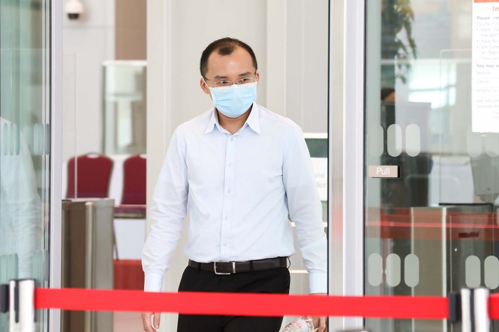 Lieutenant Kenneth Chong Chee Boon, the commander of Corporal Kok Yuen Chinu00e2u20acu2122s team at Tuas View Fire Station, leaving the State Courts on July 17, 2020. u00e2u20acu201d TODAY pic