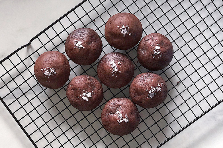 Goh’s chocolate cookies are of the soft variety, with a dusting of salt flakes on top.