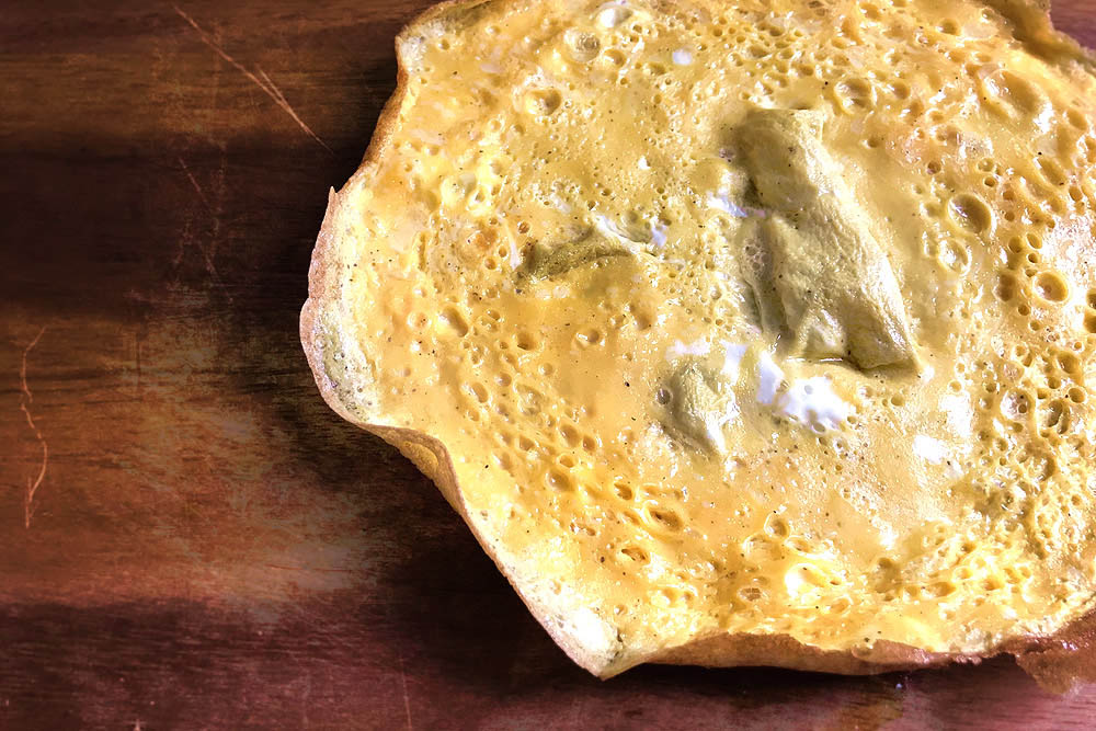 Protein courtesy of an Asian omelette.