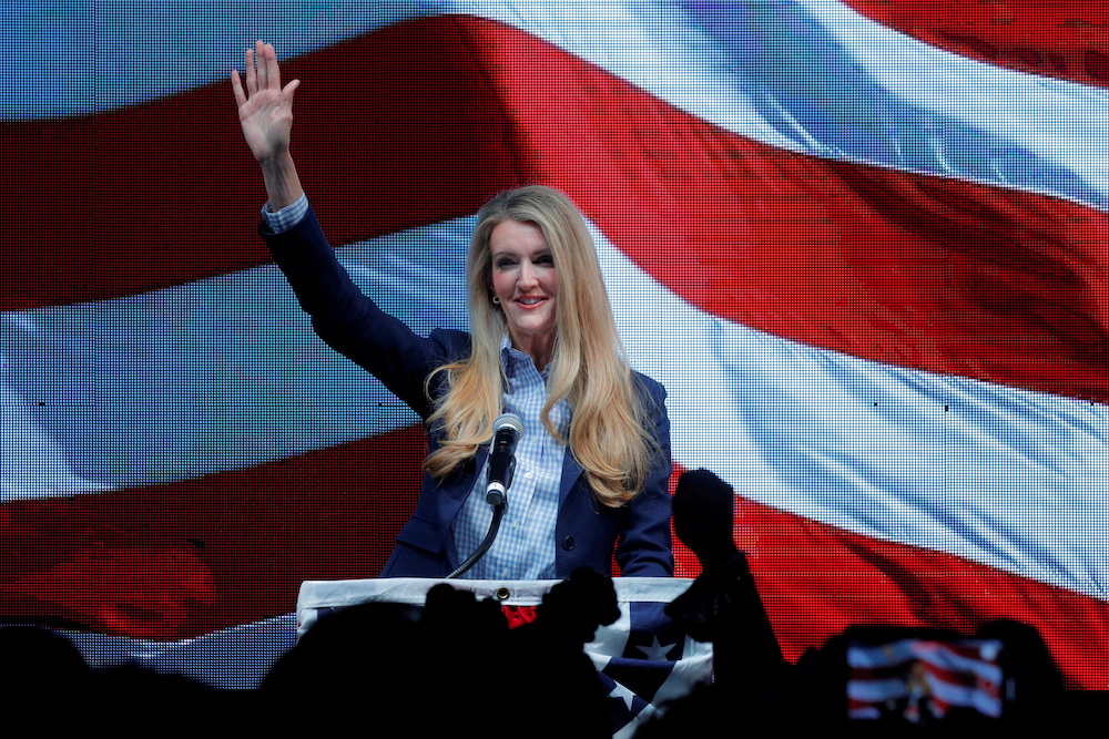 Republican US Senator Kelly Loeffler speaks at the GA GOP election night event for the run-off election for Georgiau00e2u20acu2122s two Senate seats in Atlanta, Georgia January 6, 2021. u00e2u20acu201d Reuters pic 