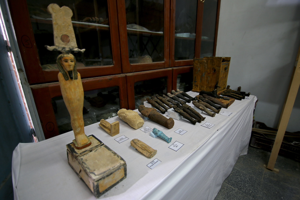 Artifacts, part of a recent discovery from the Saqqara necropolis, are seen south of Cairo, Egypt January 17, 2021. u00e2u20acu201d Reuters pic