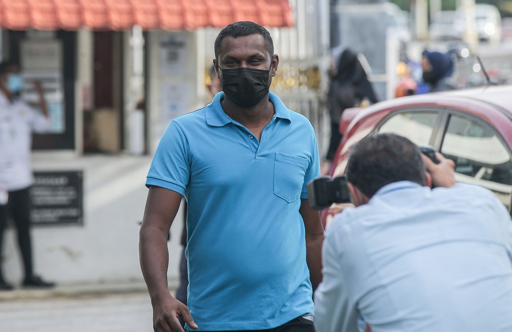 Former estate worker M. Sugu at the Session Court in Ipoh January 11, 2021. u00e2u20acu201d Picture by Farhan Najib
