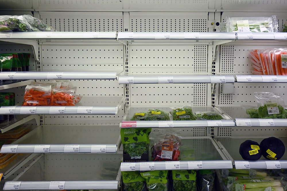 Empty shelves are seen at a Marks & Spencer store in Galway, Ireland January 6, 2021. u00e2u20acu201d Reuters pic