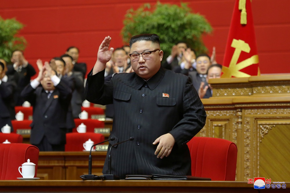 North Korean leader Kim Jong-un receives applause during the 8th Congress of the Workers' Party in Pyongyang January 13, 2021. u00e2u20acu201d KCNA pic via Reuters