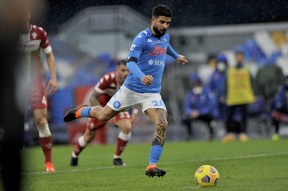 Napoliu00e2u20acu2122s Lorenzo Insigne during the match against Fiorentina at the Diego Armando Maradona stadium January 17, 2021. u00e2u20acu201d Picture by Vincenzo Izzo/Sipa USA via Reuters