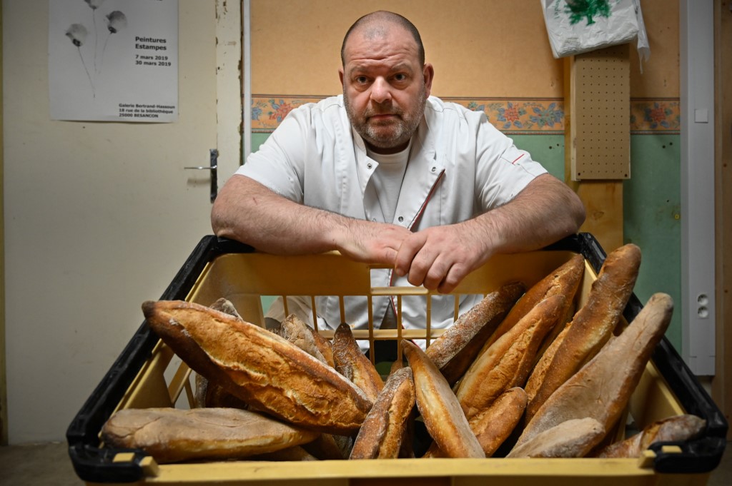French baker Stephane Ravacley poses in his bakery in Besancon, eastern France, on January 6, 2021. u00e2u20acu201d AFP pic 