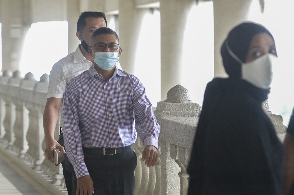 Former 1MDB chief executive officer, Mohd Hazem Abdul Rahman, at the Kuala Lumpur High Court January 7, 2021. — Picture by Miera Zulyana