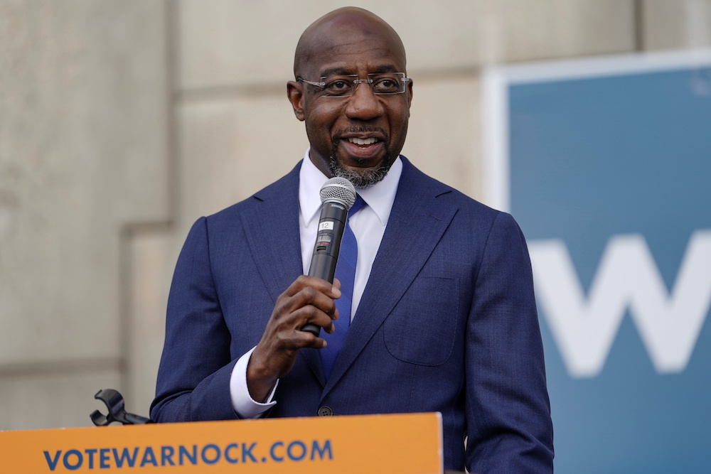 Democratic US Senator Raphael Warnock speaks to labour organizers and the media outside a labour union's offices in Atlanta, Georgia, US January 5, 2021. u00e2u20acu201d Reuters picnn