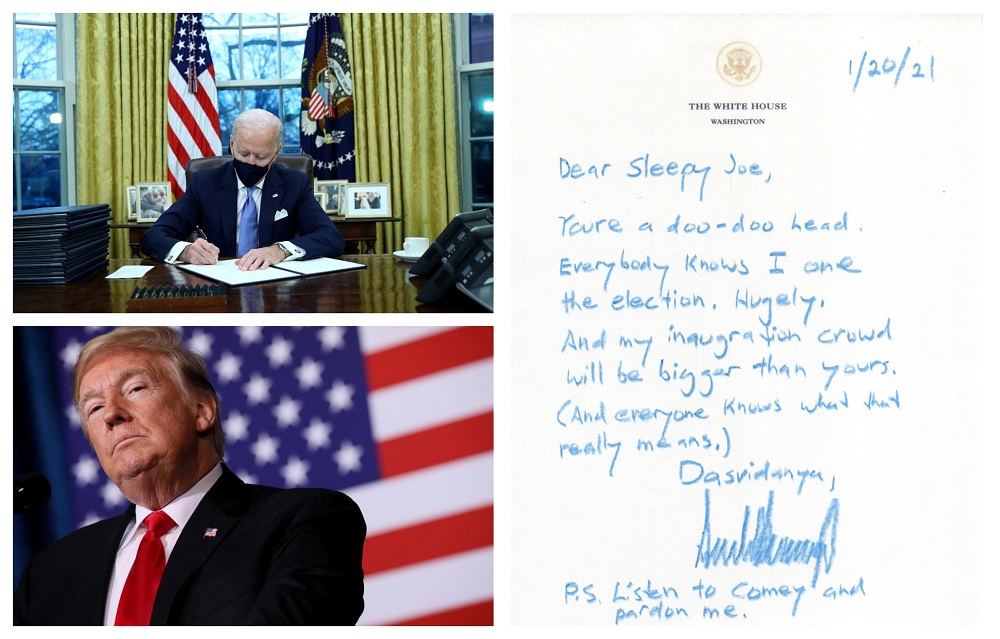 Twitter had a field day trying to guess what Trump said to Biden in a private letter.  u00e2u20acu201d  Pictures by Reuters, Twitter/rsrobin1