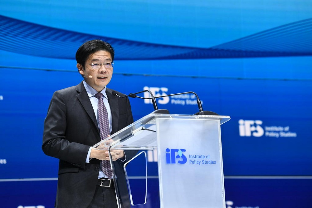 Education Minister Lawrence Wong speaking at a conference organised by the Institute of Policy Studies, which centred around a post-pandemic Singapore. u00e2u20acu201d Picture by Jacky Ho/Institute of Policy Studies via TODAY 