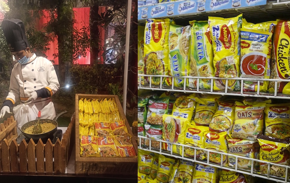 Guests were able to enjoy steaming bowls of Maggi noodles at a wedding reception in India recently. u00e2u20acu201d Picture via Twitter/somyalakhani and Reuters