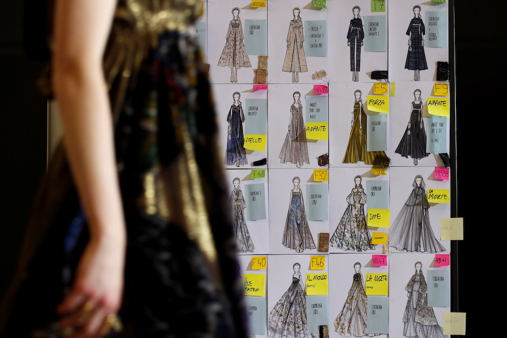 A model wears a creation by Dior's designer Maria Grazia Chiuri during a fitting session for the Spring/Summer 2021 Haute Couture collection presentation in a digital format in Paris, France, January 20, 2021. u00e2u20acu201d Reuters picnn