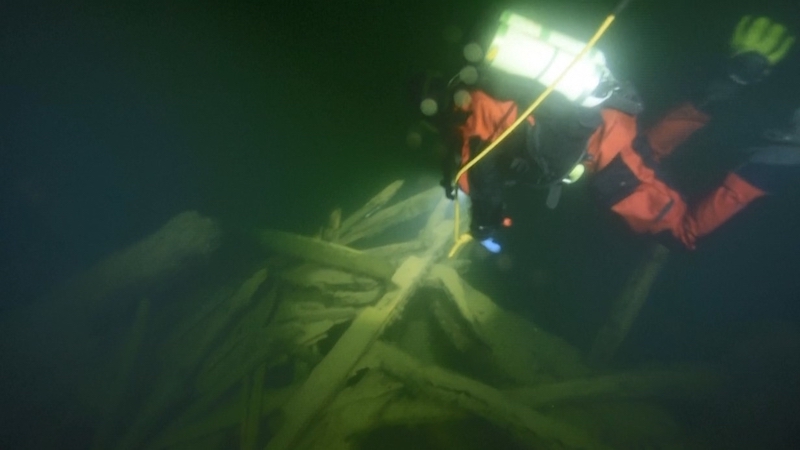 Swedish archaeologists take to the waves to protect Baltic wrecks. u00e2u20acu201d Tom Little/AFPTV/National Maritime And Transport Museum Of Sweden/AFP pic
