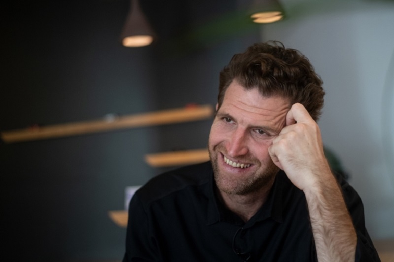 French chef Alexandre Mazzia smiles during an AFP interview in the kitchen of his restaurant u00e2u20acu02dcAMu00e2u20acu2122 in Marseille, southern France. u00e2u20acu2022 AFP pic