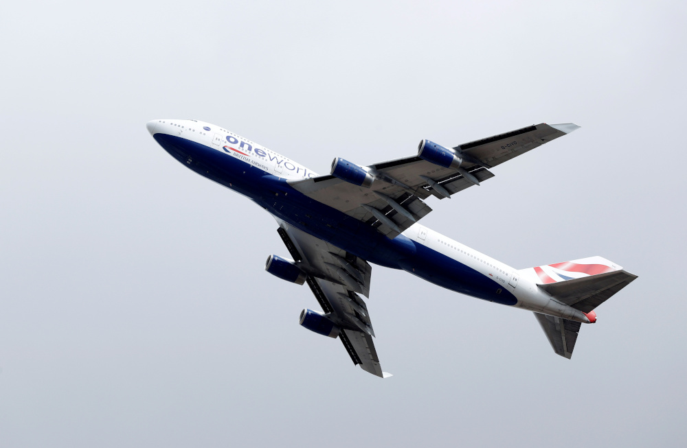 A British Airways Boeing 747 G-CIVD leaves London Heathrow airport on its final flight, the first of 31 jumbo jets to be retired early by the airline due to the coronavirus disease pandemic, in London, Britain August 18, 2020. u00e2u20acu201d Reuters pinn