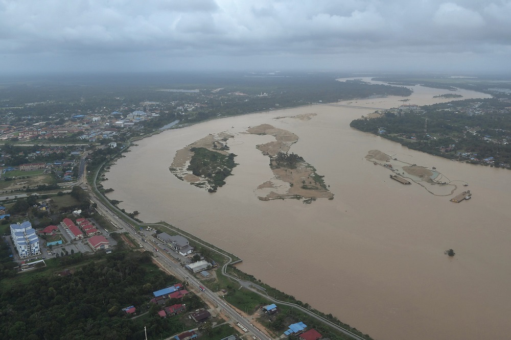 An aerial view of the flood affecting the Nenasi area near Kuantan January 8, 2021. u00e2u20acu201d Bernama pic