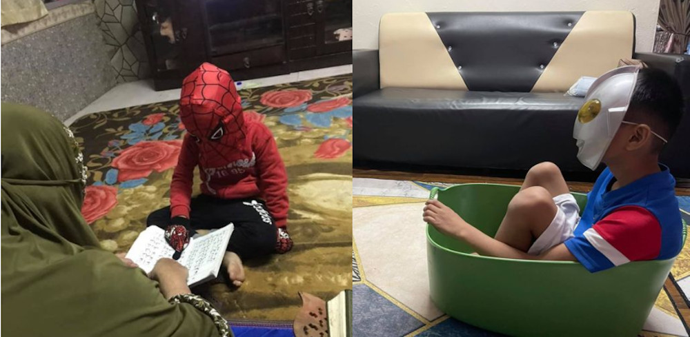 Superhero masks seem to be all the rage in homes across the country. — Picture via Facebook/Anak Sepahkan Apa Hari Ini?