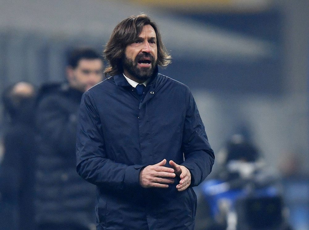 Juventus coach Andrea Pirlo during the match between Juventus and Inter Milan at the San Siro Stadium in Milan, January 17, 2021. u00e2u20acu201d Reuters picnnn