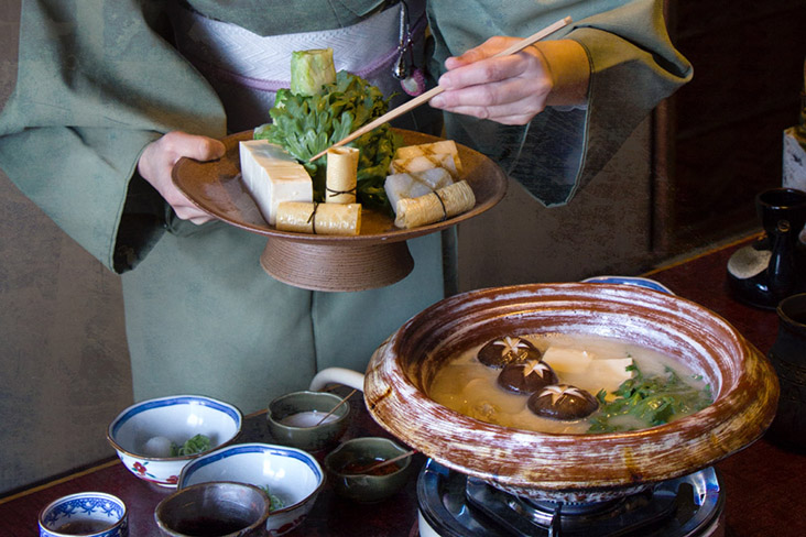 Variations of Japanese hotpot such as 'nabe', 'sukiyaki' and 'shabu shabu' help ward off the winter cold.