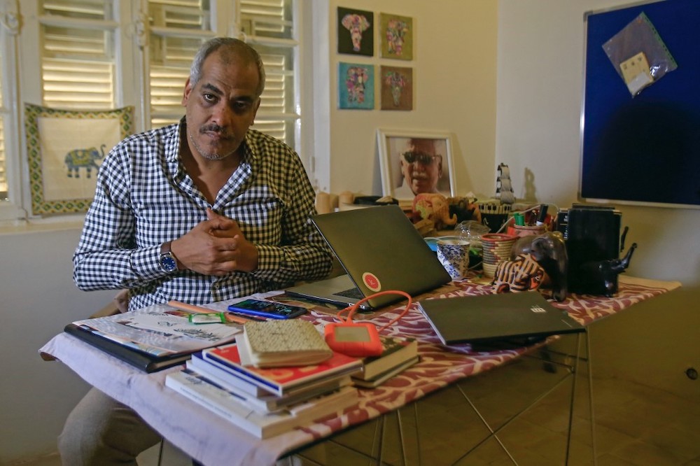 In this file photo taken on November 11, 2019, Talal Afifi, founder and director of the ‘Sudan Film Factory’, speaks to AFP in the Sudanese capital Khartoum. — AFP pic