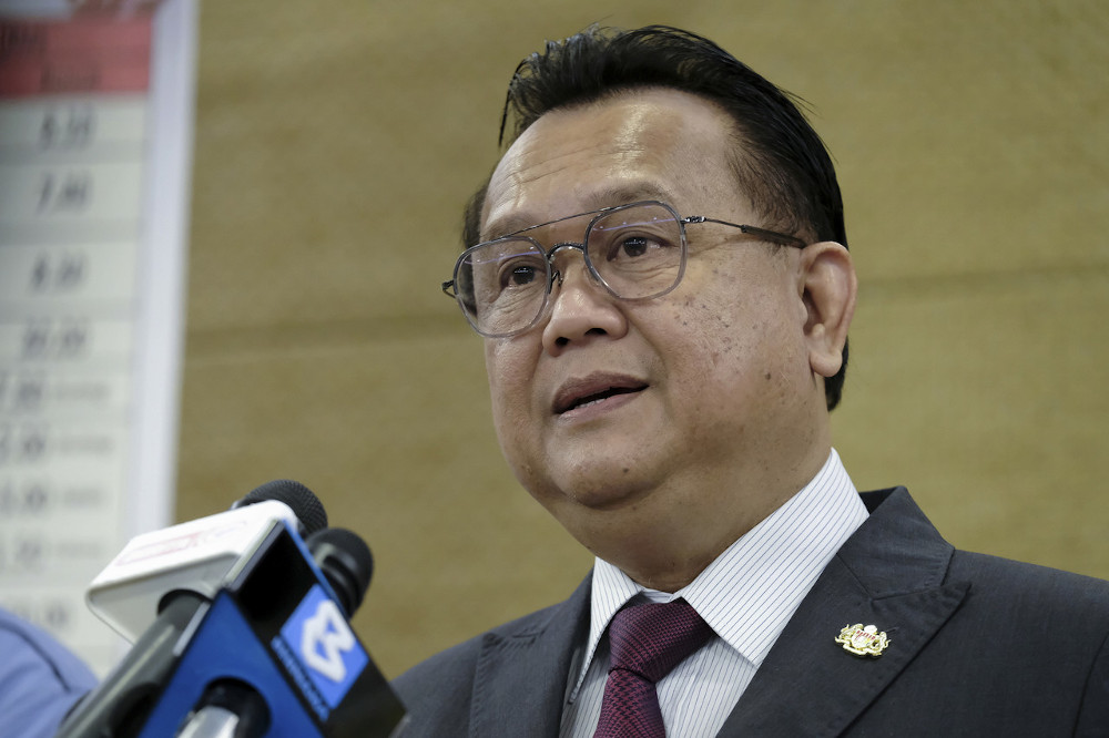 Domestic Trade and Consumer Affairs Minister Datuk Seri Alexander Nanta Linggi speaks at a press conference in Putrajaya, December 18, 2020. u00e2u20acu201d Bernama pic 