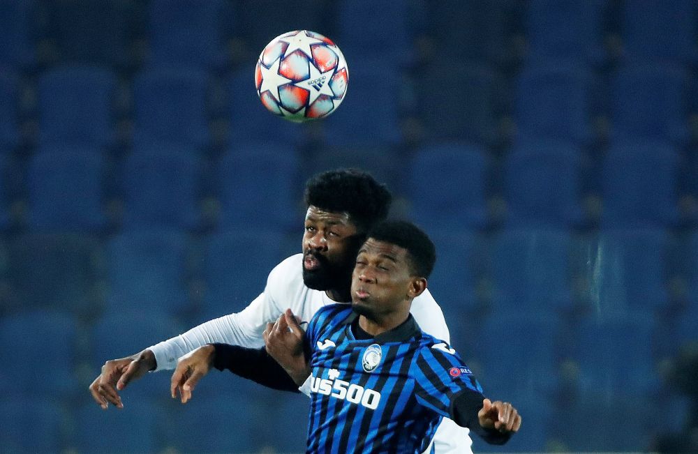 FC Midtjylland's Manjrekar James in action with Atalanta's Amad Diallo (right) in a Champions League clash at Stadio Atleti Azzurri, Bergamo December 1, 2020. u00e2u20acu201d Reuters pic