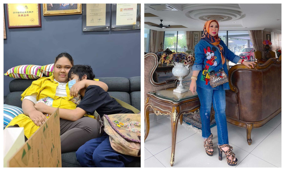 Datuk Seri Vida (right) says she has never stopped her children Cik B and Kacak from contacting their father. u00e2u20acu201d Pictures from Instagram/Datuk Seri Vidann