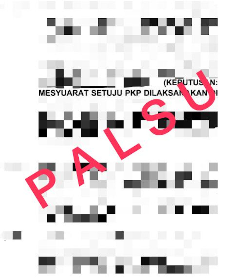 NSC said a document circulating online purportedly of government preparations to reintroduce the movement control order in several states is false. u00e2u20acu201d Picture via Twitter/@MKNJPM