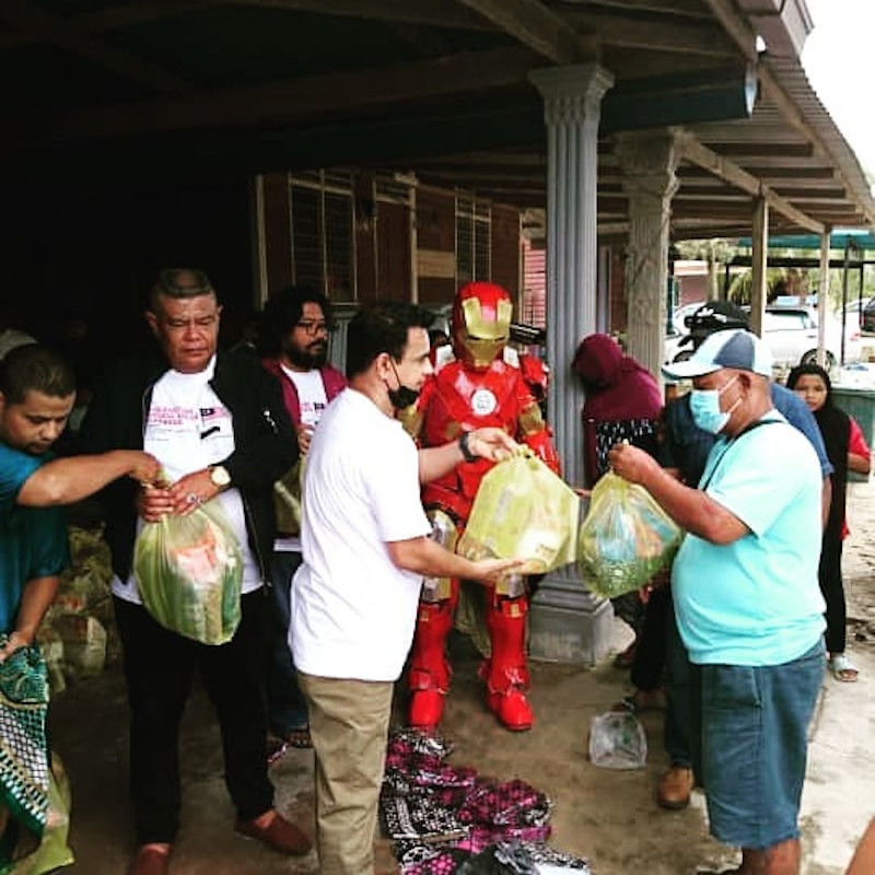 Mohd Faizal Muda, 36, found an inspiring way to put his Iron Man costume collection to good use. u00e2u20acu201d Picture from Instagram/@mr_ironman_pahangn