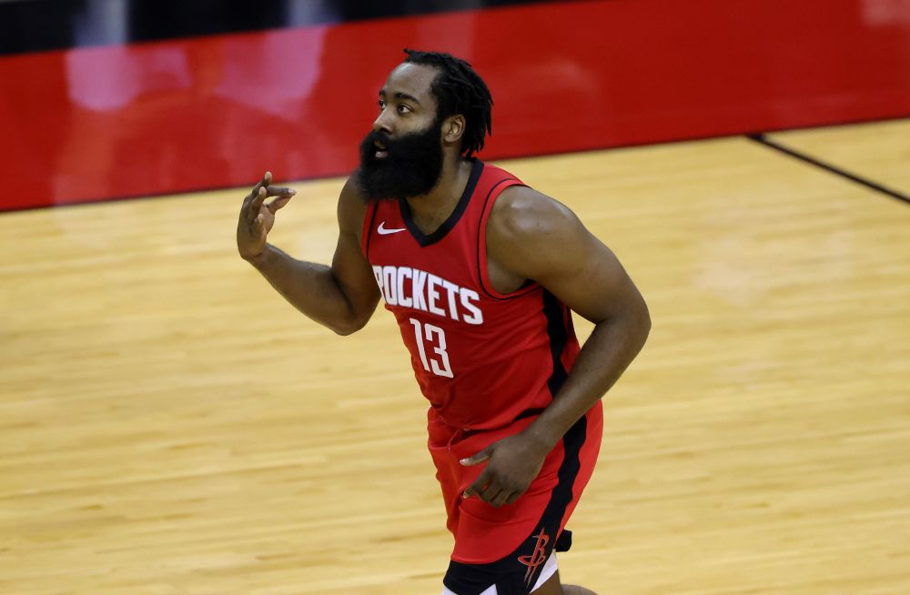 James Harden #13 of the Houston Rockets reacts to a basket during the first quarter of a game against the Los Angeles Lakers at Toyota Centre on January 10, 2021 in Houston. u00e2u20acu201d Reuters pic