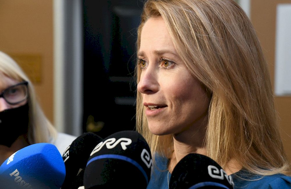 Leader of the Estonian Reform Party, Kaja Kallas speaks to media at the parliament in Tallinn after prime minister Juri Ratas resigned, on January 13, 2021. u00e2u20acu201dAFP pic