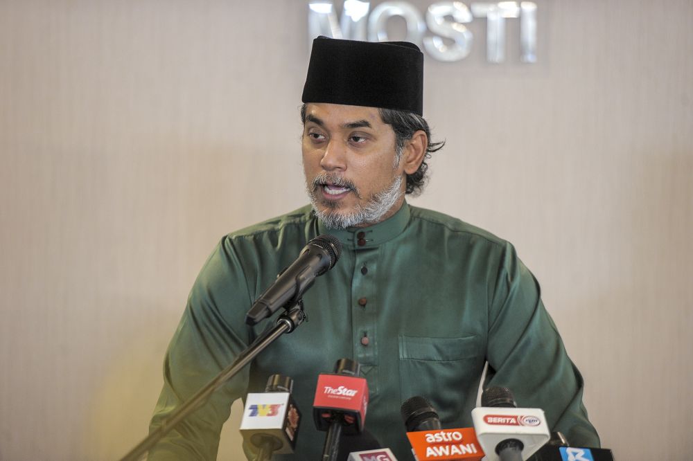 Science, Technology and Innovation Minister Khairy Jamaluddin speaks during the launch of the Malaysia Grand Challenge in Putrajaya January 8, 2021. u00e2u20acu201d Picture by Shafwan Zaidon
