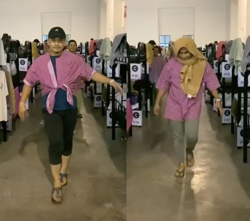 A clip of the patients showing off their runway walks has gone viral on TikTok. u00e2u20acu201d Screengrabs via TikTok/fakh_nn