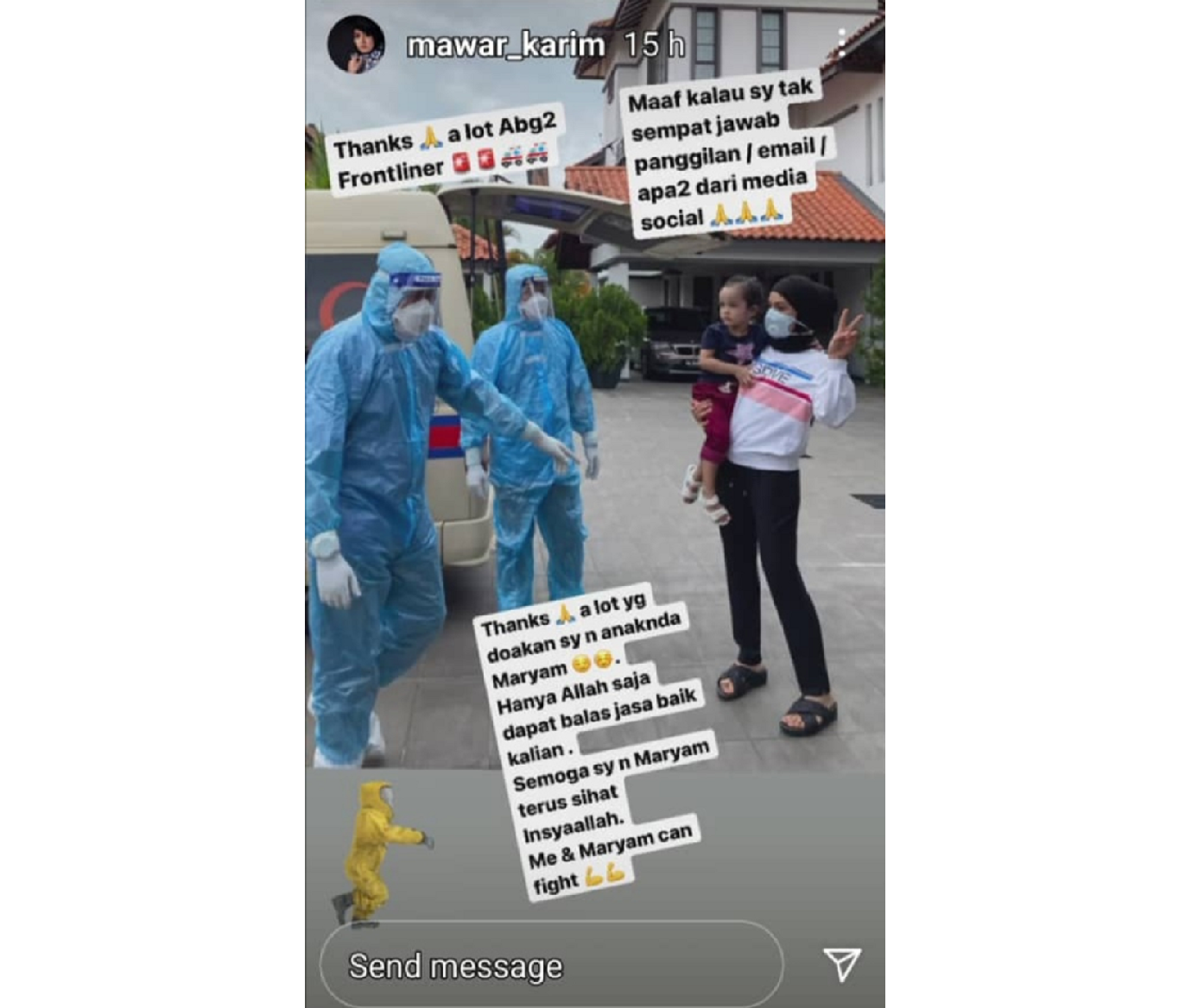 Fareeda headscarf entrepreneur Mawar Abdul Karim has left people guessing about her health following a cryptic post on her Instagram. u00e2u20acu2022 Photo via Instagram/ mawar_karim