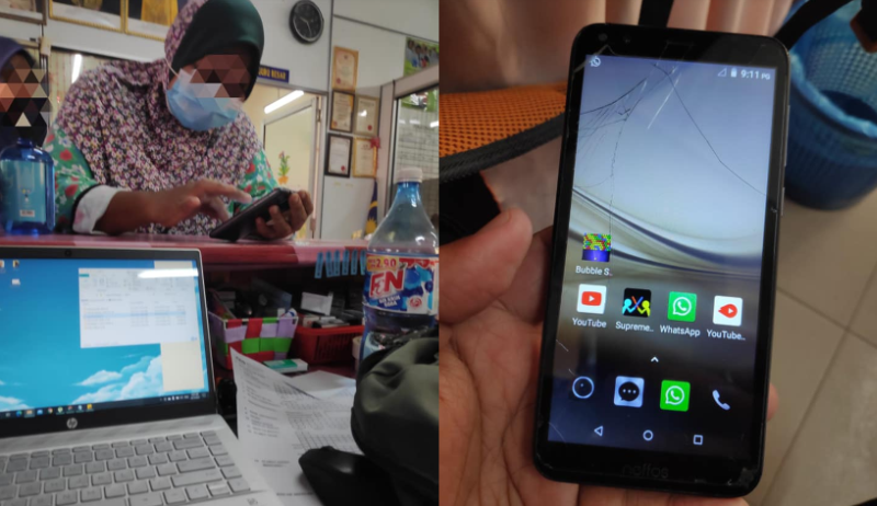 The mother approached one of the schoolu00e2u20acu2122s teachers for help, as she didnu00e2u20acu2122t know how to download the app. u00e2u20acu201d Picture via Facebook/Nazirul Muu00e2u20acu2122izz Azmi