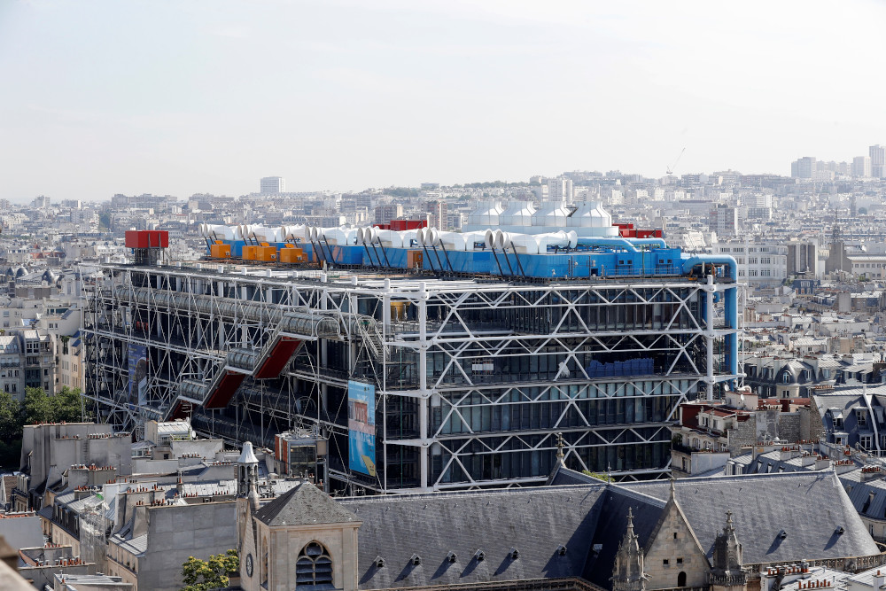 This file photo taken July 7, 2017 from the top of the Tour Saint-Jacques (Saint-Jacques Tower) shows the Centre Georges Pompidou in Paris. u00e2u20acu201d AFP pic 