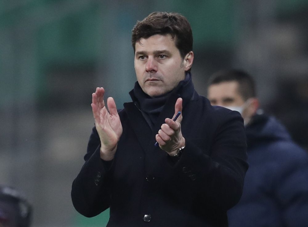 nParis St Germain coach Mauricio Pochettino during the game against Saint-Etienne at Stade Geoffroy-Guichard, Saint-Etienne January 6, 2021. u00e2u20acu201d Reuters picn
