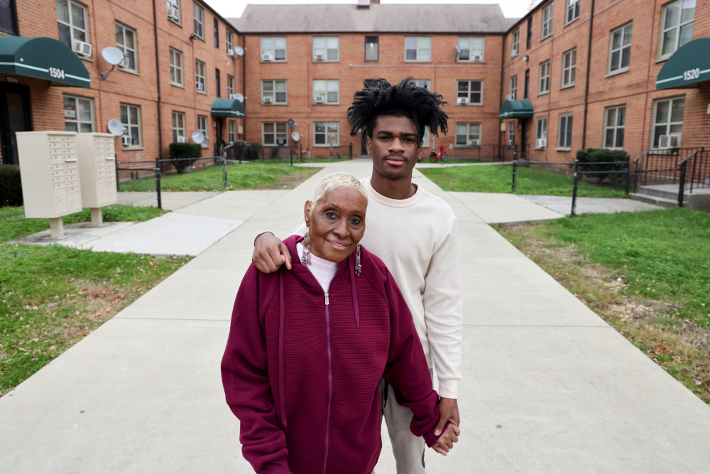 Rochelle Woody and her grandson Omari Scott pose for a portrait near the home they share in Washington December 9, 2020. u00e2u20acu201d Reuters pic