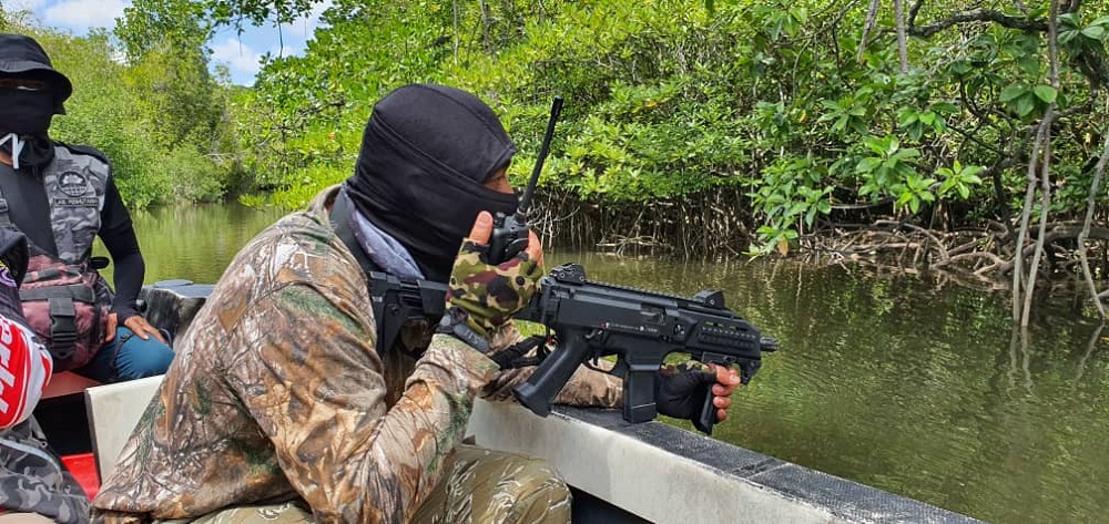 Coastal and river patrolling to counter illegal exploitation of mangrove bark. ― Picture courtesy of Sabah Forestry Department