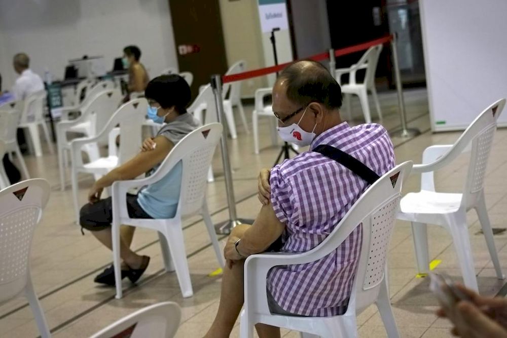 First day of Covid-19 vaccinations for seniors aged 70 and above at Tanjong Pagar Community Centre on Jan 27, 2021. u00e2u20acu201d TODAY pic